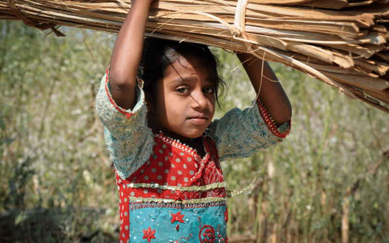 Illustration of diverse people engaged in various volunteer activities and donating money, symbolizing collective efforts to end child labour and support children in need.